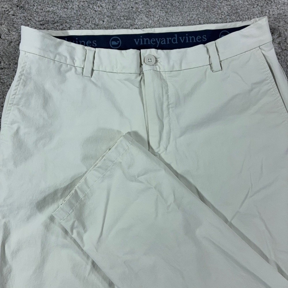 Vineyard Vines On The Go Pant Men's 33x30 Stone White Performance Stretch Chinos